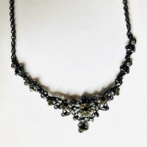Black Floral Princess Necklace